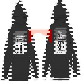 Retro 911 Red Vintage 964 Turbo Car Classic Automotive Track Hoodie - Monsterry