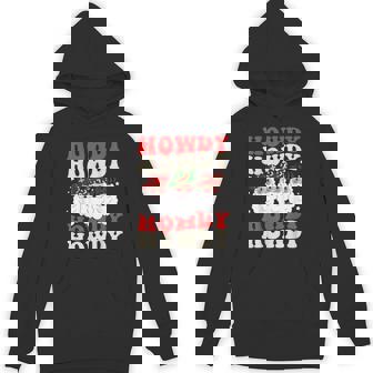 Retro Christmas Cowboy Santa Howdy Rodeo Western Xmas Unisex Hoodie - Monsterry