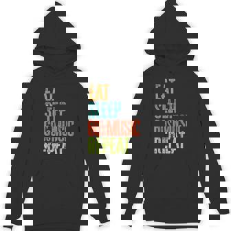 Retro Eat Sleep 60's Music Repeat Dance Pop Folk Rock Bands Unisex Hoodie - Monsterry