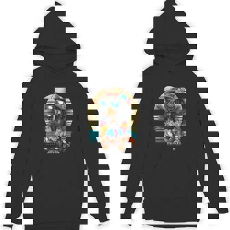 Retro Hawaiian Dachshund Dog Tropical Floral Summer Vibes Unisex Hoodie - Monsterry
