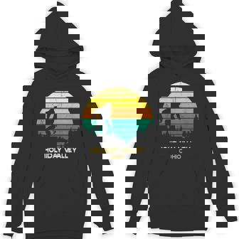Retro Holiday Valley Ohio Bigfoot Souvenir Unisex Hoodie - Monsterry