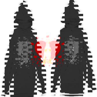 Retro Matching Valentine Day Heart Doberman Dog Lover Unisex Hoodie - Monsterry