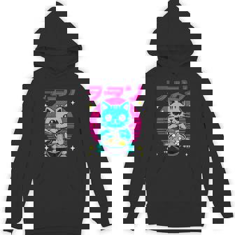 Retro Ramen Cat Kawaii Anime Noodles Japanese Aesthetic Unisex Hoodie - Monsterry