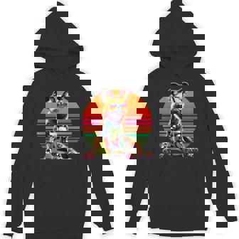 Retro Sunset Sunglasses African Wild Dog Painted Dog Unisex Hoodie - Monsterry