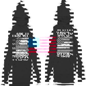 Retro US Flag Military Vet Appreciation Thank You Veterans Unisex Hoodie - Monsterry