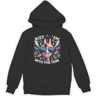 Rizz Em With The Tism Autistic Autism Awareness Month Hoodie - Thegiftio UK