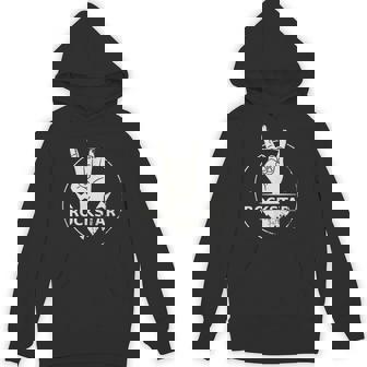 Be a Rockstar With Rock On Sign Unisex Hoodie - Monsterry