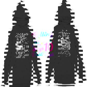 Rolling Into 10 Double Digits Roller Skates 10Th Birthday Hoodie - Monsterry