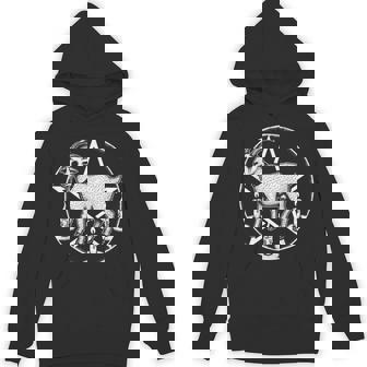Sacred Gothic Goat With Candles Dark Ritual Goat Pentagram Unisex Hoodie - Monsterry