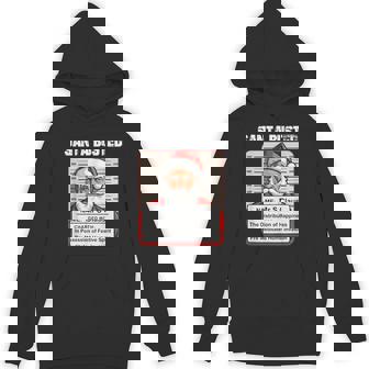 Santa Busted Fun Father Christmas Santa Claus Mugshot Unisex Hoodie - Monsterry
