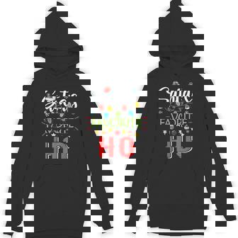 Santa's Favorite Ho Xmas Light Santa Hat Christmas Unisex Hoodie - Monsterry