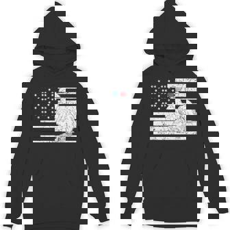 Silkie Chicken 4th Of July US American Flag Farm Animal Unisex Hoodie - Monsterry