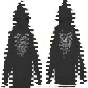 Skull Cross Y2k Goth Alt Grunge Gothic Emo Aesthetic Wings Hoodie - Monsterry