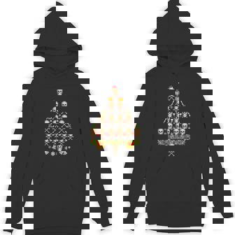 Skulls And Bones Christmas Tree Santa Hat Lights Sweater Unisex Hoodie - Monsterry