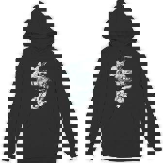 Snake And Flowers Novelty Design Flowers Reptile Scales Unisex Hoodie - Monsterry