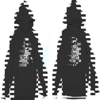 Sorta Scary Merry Sorta Christmas Skeleton Tree Santa Half Unisex Hoodie - Monsterry