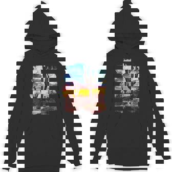 Southwest Desert Cactus Vintage Sunset Scene 80's Western Unisex Hoodie - Monsterry