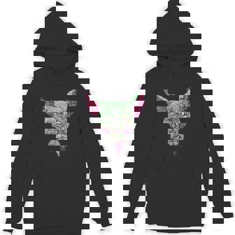 Sphynx Zombie Cat Eating Fish Face Gift For Halloween Funny Unisex Hoodie - Monsterry