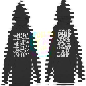 Spoiled By My Blue Collar Daddy Tie Dye Groovy On Back Unisex Hoodie - Monsterry