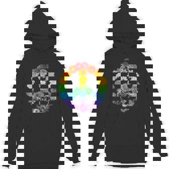 Spring Flowers Peace Sign Daisies Roses Rainbow Unisex Hoodie - Monsterry