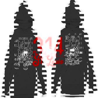 St Louis 314 Red And White Arch Skyline Hoodie - Monsterry