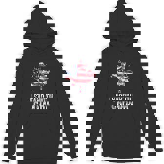 I Stand With Canada America Canadian Usa Flag Hoodie | Mazezy