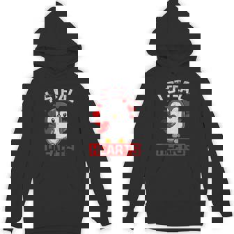 I Steal Hearts Penguin With Heart Valentines Day Penguin Unisex Hoodie - Monsterry