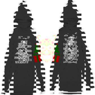 Sugar Skull Christmas Tree Cool Mexican Skeleton X-Mas Unisex Hoodie - Monsterry