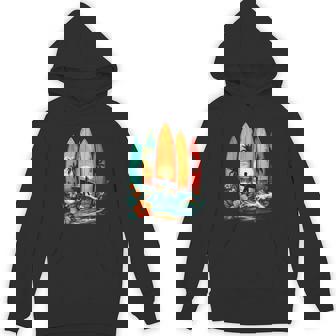 Surfboarder Hawaii Wave Surfing Beach Surfer Hoodie - Thegiftio UK