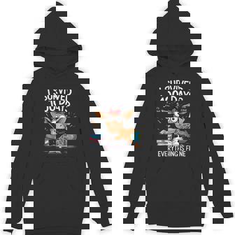 I Survived 100 Days Of School Teacher Kids Giraffe Unisex Hoodie - Monsterry