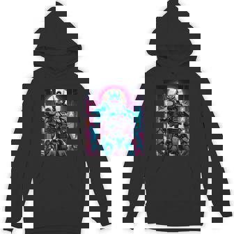 Synthwave Graphic 80s Japanese Vaporwave Mech Robot Samurai Unisex Hoodie - Monsterry