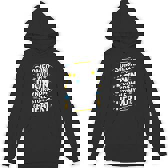 T21 Down Syndrome Support Squad Accessories -Adults Black Small V-Neck Classic Fit Short Sleeve AwarenessSupport Heart Pattern Down Syndrome Awareness Hoodie - Monsterry