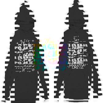 This Teacher Is Glowing Tie Dye Hello Summer End Of School Unisex Hoodie - Monsterry
