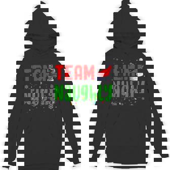 Team Naughty Nice Santa Hat Christmas Matching Couple Hoodie - Seseable