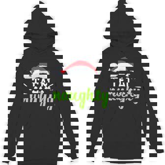Team Naughty Shirt Christmas Couple Matching Team Nice Unisex Hoodie - Monsterry
