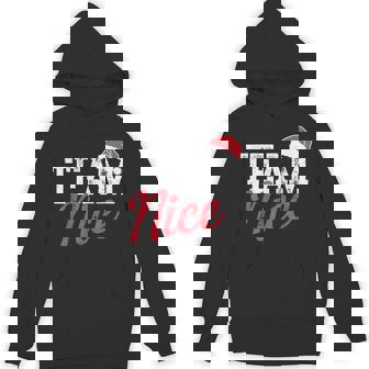 Team Nice Naughty Christmas Sarcastic Couple Matching Unisex Hoodie - Monsterry