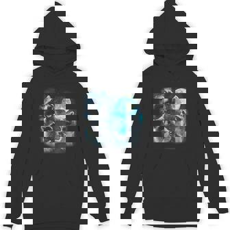 Three Raccoon Howling At The Moon 3 Raccoons Starry Night Unisex Hoodie - Monsterry