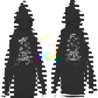 Tie Dye JESUS Abstract Face Shirt Face Jesus Christ Lines 2 Unisex Hoodie - Monsterry