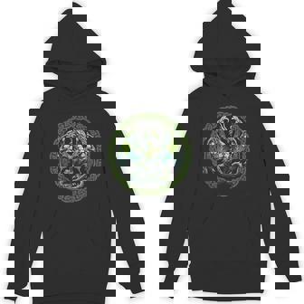 Tribal Irish Green Celtic Knot Fantasy Dragon Patrick Day Hoodie - Seseable