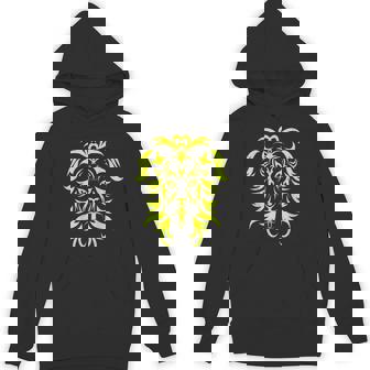 Tribal Lion Tattoo Art Yellow Unisex Hoodie - Monsterry