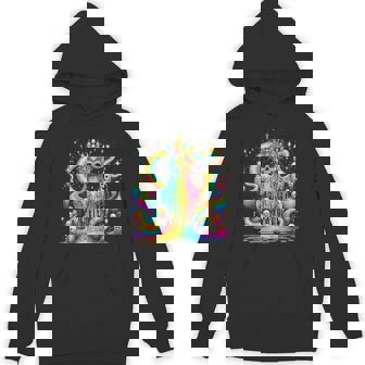 Trippy Rainbow Melting Skull Tee Psychedelic Hippie Rave Unisex Hoodie - Monsterry