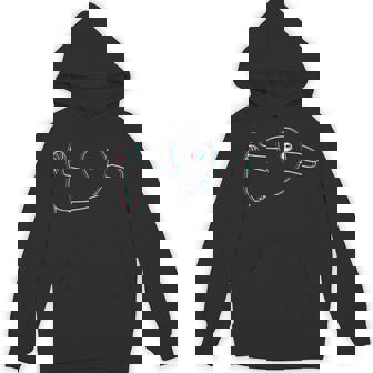Trippy Wittgenstein Duck Rabbit Glitchy Optical Illusion Unisex Hoodie - Monsterry
