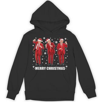 Trump Christmas Pajama Trump Dance Usa 47Th President Hoodie - Thegiftio UK