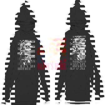 Trump Daddys Home White House Usa American Flag Vintage Hoodie - Seseable