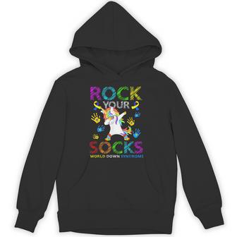 Unicorn Rock Your Socks World Down Syndrome Awareness Hoodie - Thegiftio UK