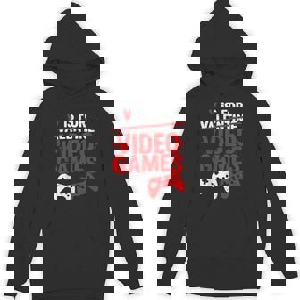 V Is For Video Games Valentines Day Gamer Boy Men Hoodie | Mazezy