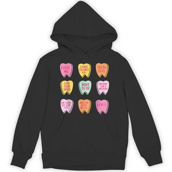 Valentine's Day Dental Tooth Candy Retro Dentist Hoodie - Thegiftio UK