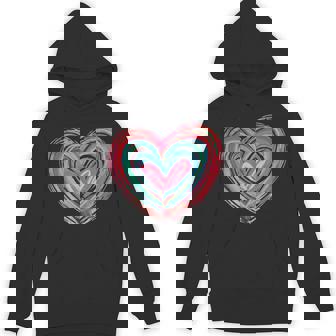 Valentines Day Heart Brushstroke Valentines Novelty Heart Hoodie - Thegiftio