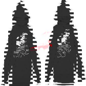 Valentines Day T Rex Riding Monster Truck Toddler Boys Hoodie - Monsterry
