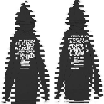 Veterans Against Trump Vintage Patriotic Flag Protest Hoodie - Seseable